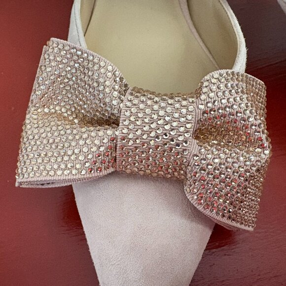 Ann Taylor D'Orsay Suede Crystal Accent Bow Pump, 2 " heels, size 8.5 M - Picture 8 of 8